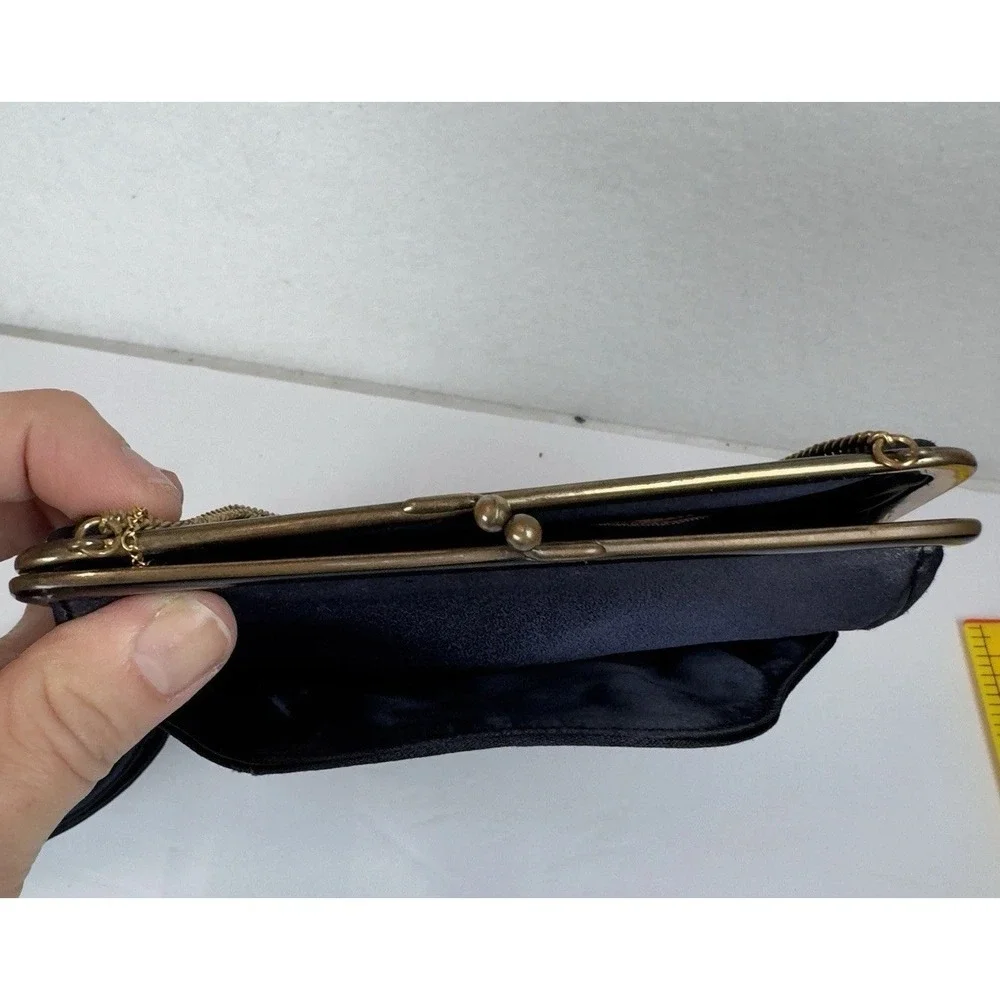 VTG 50s Koret Evening Purse + Coin Purse Julius Garfinckel DC Purple + Gold Trim